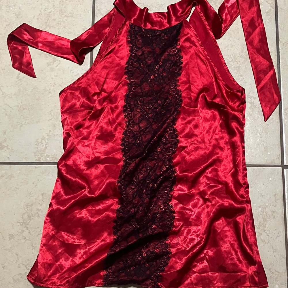 Byer California Red Satin Top